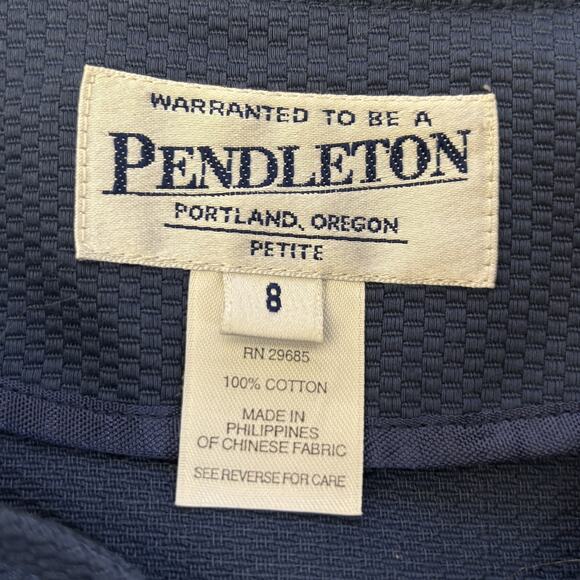 Pendleton Blazer Womens 8 Blue Suit Jacket Corpcore Waffle Knit Formal Cotton - Picture 3 of 8